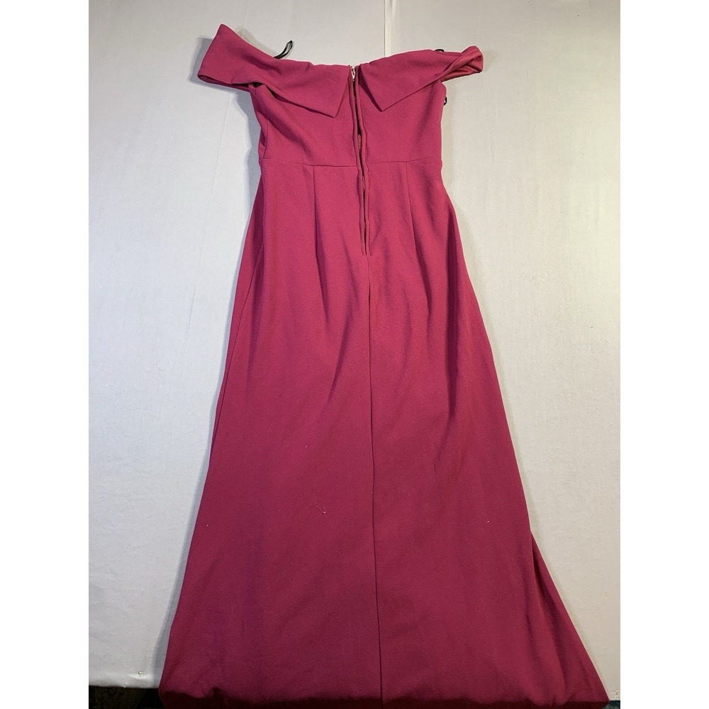 LULU'S Classic Glam Plum Off-the-Shoulder Fit Flare Long W/slit DRESS Size small - Picture 2 of 4